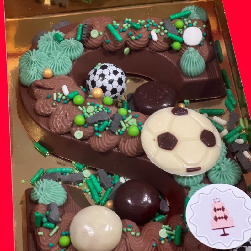Luxe chocoladeletter voetbal